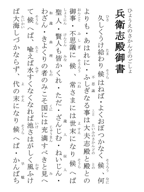 兵衛志殿御書 168002