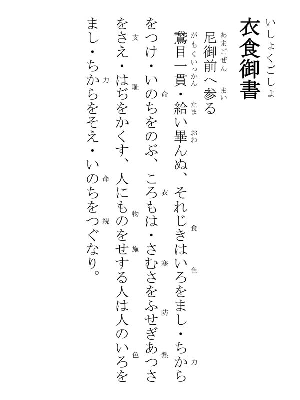 衣食御書 275002